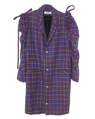 Wool Blazer with Shoulder Bows