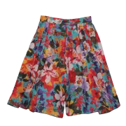 Pleated Floral Shorts