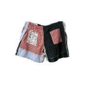 Patchwork shorts with side buttons 1
