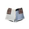 Patchwork shorts with side buttons